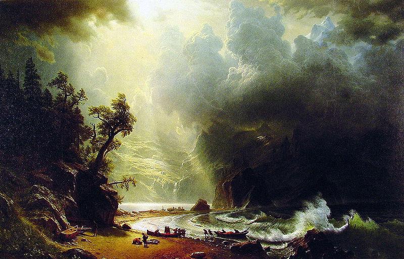 Albert Bierstadt Puget Sound, Pacific Coast Spain oil painting art